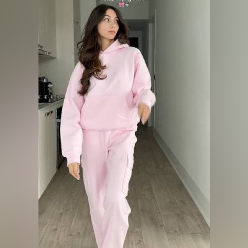 Aritzia Light Pink Hooded Pullover Sweatshirt and Sweatpants